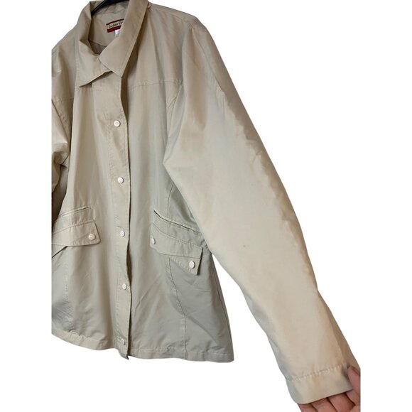 Tudor Court Womens Beige Snap Button Jacket M Lightweight Coat Polyester RA10045 - Picture 6 of 8